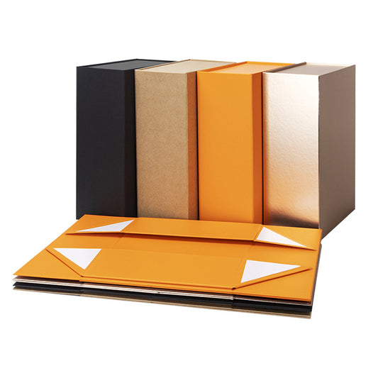 Custom Black Rigid Cardboard Luxury Folding Magnetic Gift Box Shoes Clothing Packaging Box