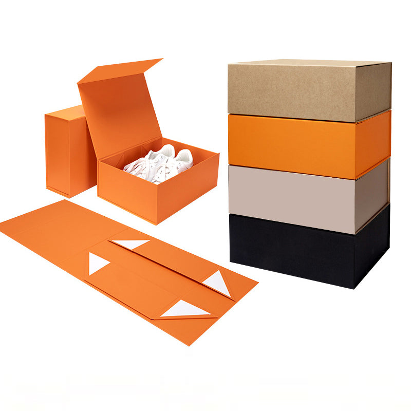 Luxury Magnetic Gift Box Packaging Ribbon Handle Folding Custom Logo