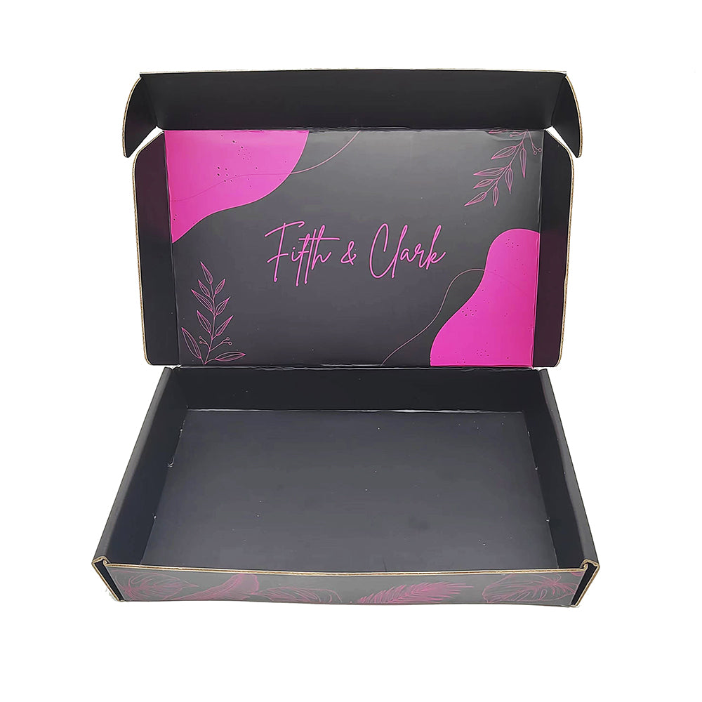 Custom Black Corrugated Mailer Paper Boxes With Inside Moulding Eco-friendly Shipping Paper boxes